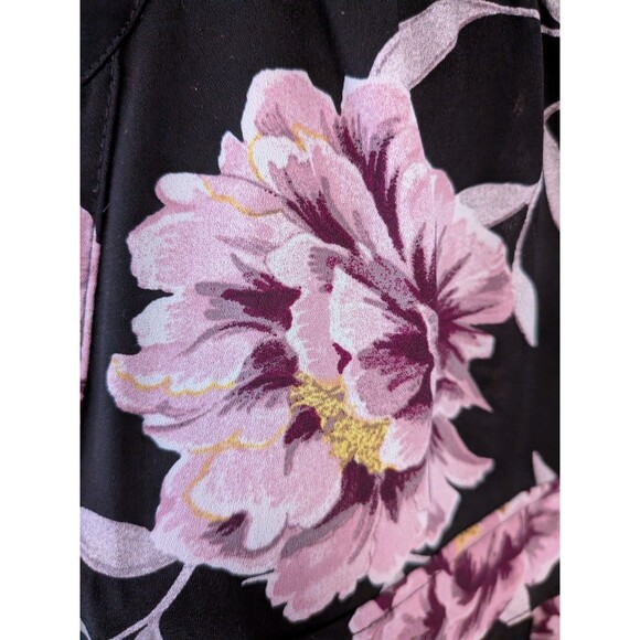 Torrid Top Womens 2X Harper Black Floral Chiffon 3/4Sleeve Tunic Blouse Romantic - Picture 8 of 15